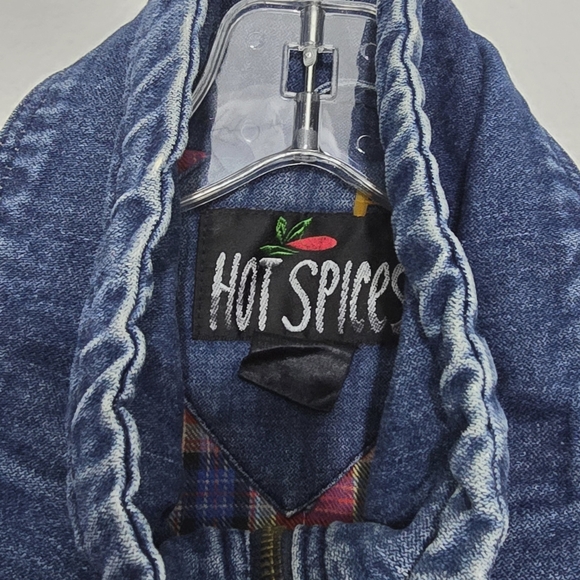 Hot Spices Vintage Denim & Plaid Western Fringe Jacket - Picture 6 of 10